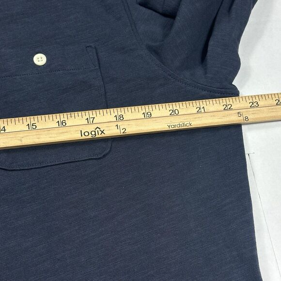 UNTUCKIT Lester Long Sleeve Button Up Front Pocket Cotton Blue Size Large - Picture 9 of 13